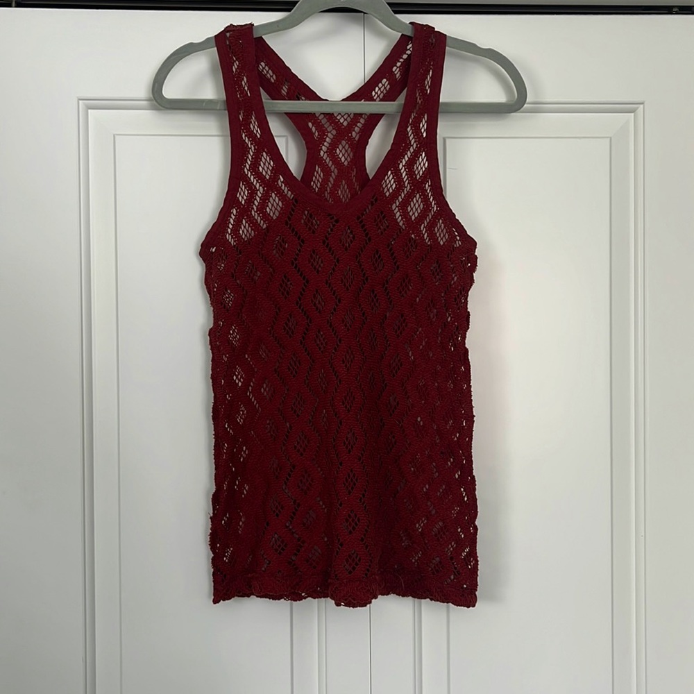 Burgundy top